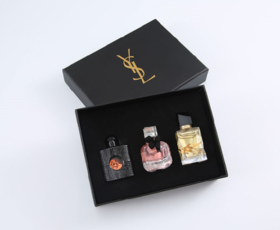 【品牌授权】爆款礼盒 圣罗兰香水Q版礼盒 7.5ml*3 黑鸦片浓香 反转巴黎浓香  自由之水 七夕情人节礼物 送闺蜜送女友