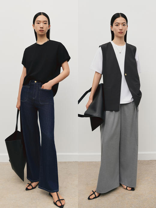 会呼吸的慕斯T 羊绒手感基础宽松圆领短袖T恤FJ5109243 商品图7