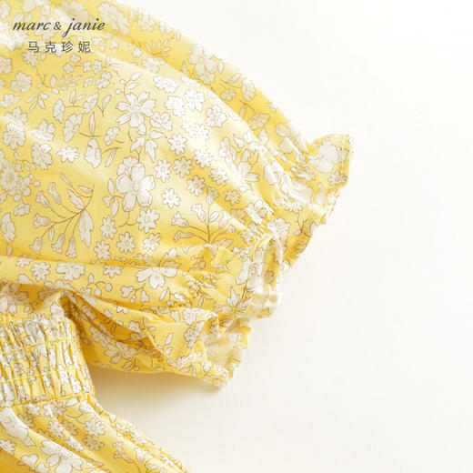 【送发箍】马克珍妮女童夏日繁花泡泡袖连衣裙儿童裙子夏装240681 商品图4
