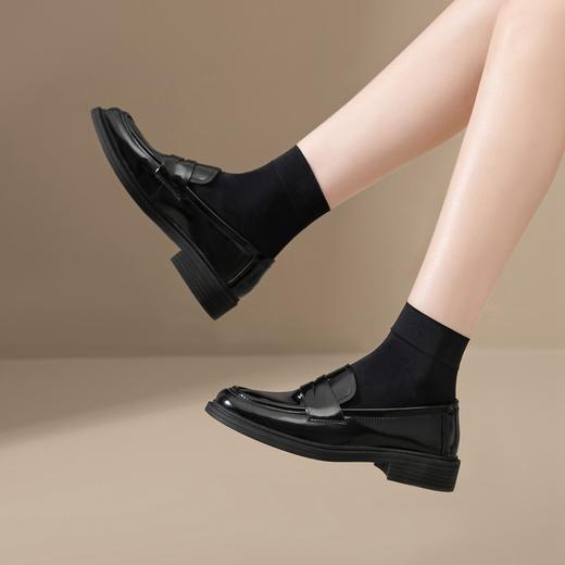 ZHR则则百搭单鞋女2024新款英伦小皮鞋子一脚蹬懒人鞋子时尚女鞋 商品图2