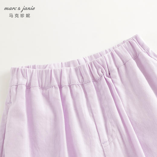 马克珍妮女童清凉亚麻蝴蝶结宽松九分裤儿童防蚊裤夏装新款240627 商品图3