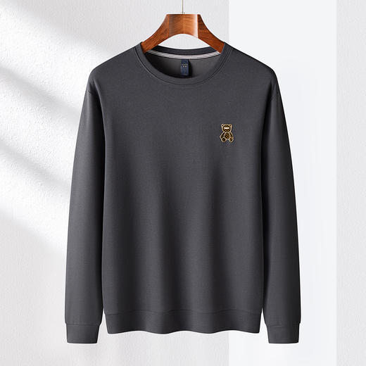 【多色可选 弹力舒适】罗蒙春秋男装卫衣时尚潮流绣花卫衣男士休闲百搭圆领卫衣长袖T恤男 商品图6