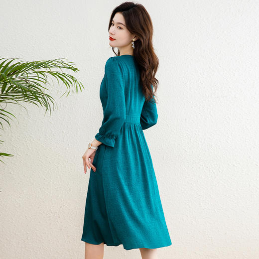 QYM CY0300-Y七分中袖裙气质中长款连衣裙 商品图3