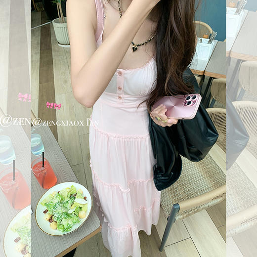 <曾小咸推荐> 【目光收割机】粉色吊带裙 商品图2