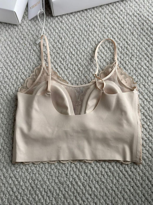 62-4 LP新款 蕾丝吊带背心 有弹力 法式兔耳朵 可调节细肩带 炒鸡舒适 商品图8