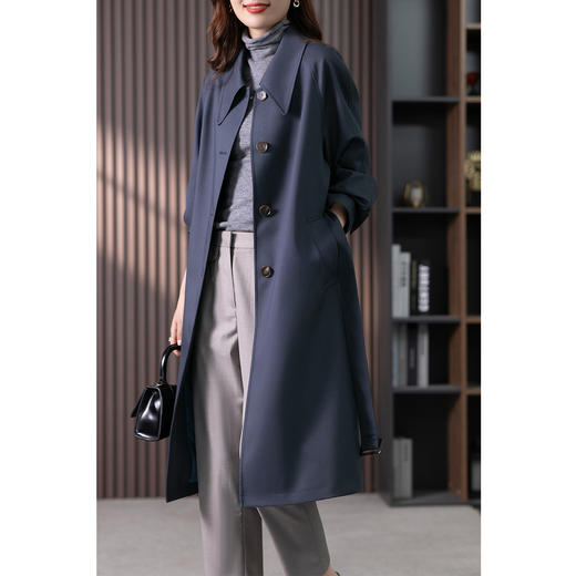 流行高级感风衣外套女中长款2024春秋新款韩版宽松显瘦大衣 商品图0
