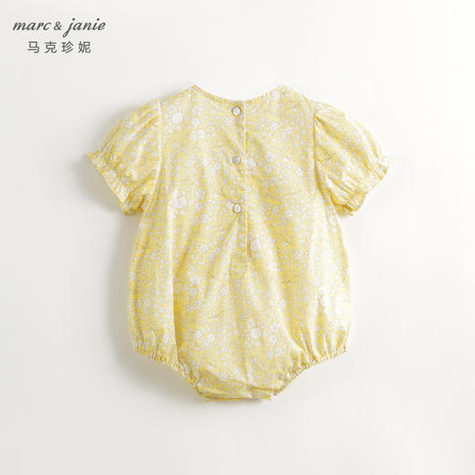【A类】马克珍妮女宝宝夏日繁花泡泡袖连体衣婴儿哈衣夏装240709 商品图1