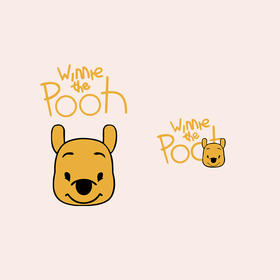 潮牌卡通小熊维尼热转印耐水洗胶印衣服贴A级过粉耐水洗胶印白墨