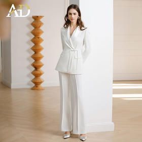 AD高端醋酸正装女新中式西服2024新款职业装气质女神范微喇裤套装