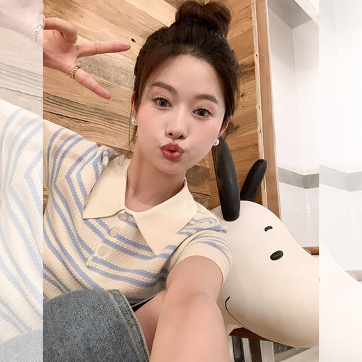 【129元任选2件】现货！2色polo领条纹衫 商品图11