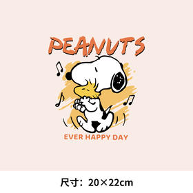 欧美潮牌卡通史努比字母图案热转印衣服辅料贴白墨A级过粉胶印烫画贴