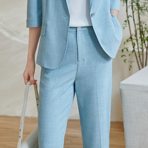 剩S/M 【高腰直筒裤】2025春季新款时尚通勤简约版百搭九分休闲裤 商品图4