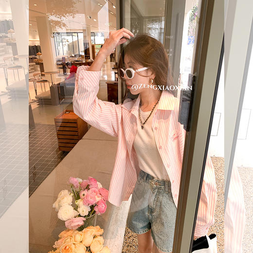 <曾小咸推荐> 【条纹舞曲】粉色条纹衬衫 商品图2