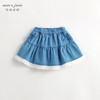 马克珍妮女童拼接镂空花边牛仔短裙半身裙儿童裙子夏装新款240637 商品缩略图0
