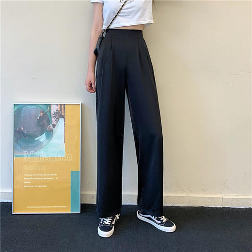 【超舒适！显高显瘦阔腿裤】宽松阔腿的版型，自然舒适的宽松度，遮肉效果nice，透气好，不闷热，休闲女垂感裤子高腰直筒时尚大码西装裤长裤★美物社 商品图6