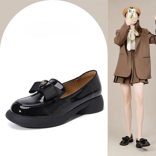 欧罗巴单鞋女新款春季小皮鞋百搭简约英伦风舒适复古防滑女鞋 商品图5