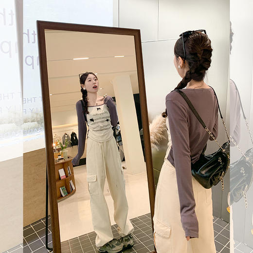 <曾小咸推荐> 【美式甜心】杏拼灰印花插肩袖 商品图2