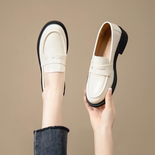 ZHR则则百搭单鞋女2024新款英伦小皮鞋子一脚蹬懒人鞋子时尚女鞋 商品图7