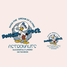 潮流卫衣T恤热转印辅料唐老鸭字母图案印花贴白墨A级过粉胶印烫画贴