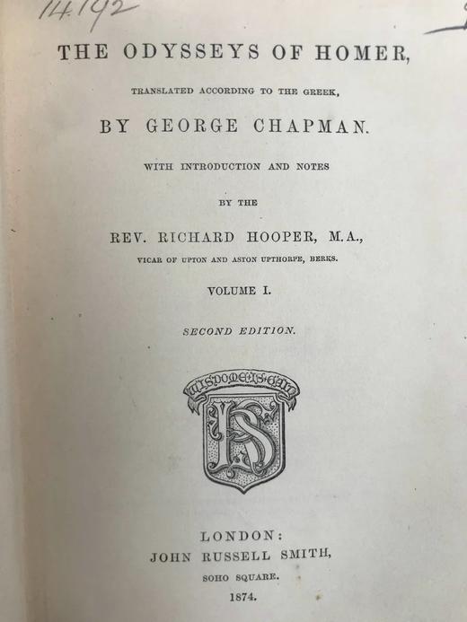 1874年 荷马史诗《奥德赛》（卷1） 漆布精装32开 商品图3