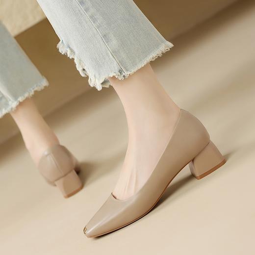 ZHR则则浅口单鞋女2024新款时尚小香风女鞋ins百搭小皮鞋懒人鞋子 商品图6