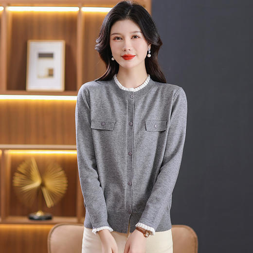 早春洋气针织开衫外套，短款毛衣妈妈春秋外搭上衣CC-BSM-1399 商品图1