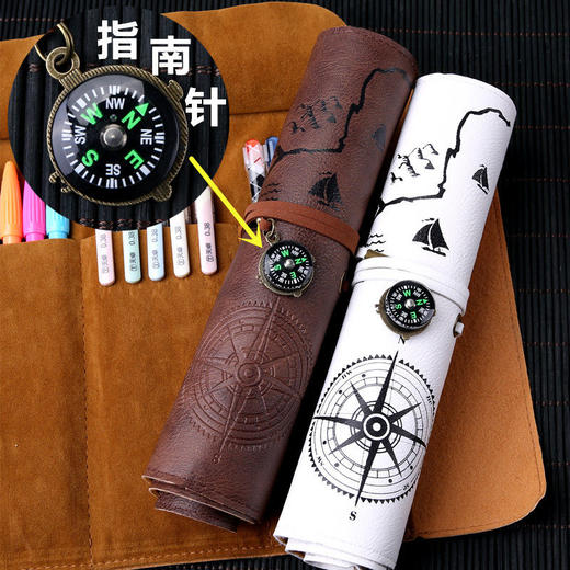 文具盒韩版初中生笔帘卷笔袋女卷筒式简约大容量小学生铅笔盒男孩 商品图4