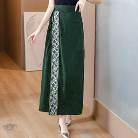 KQL-9401春夏新款新中式百搭气质裙子日常民族风半身裙