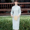 LXM8516 丝麻改良旗袍女2024夏新款复古中国风七分袖修身旗袍年轻款时尚 商品缩略图1