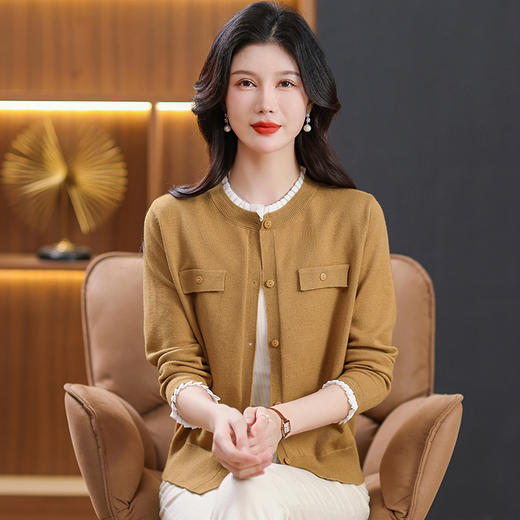 早春洋气针织开衫外套，短款毛衣妈妈春秋外搭上衣CC-BSM-1399 商品图0