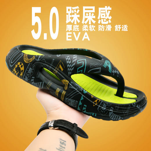 服饰鞋包-夏季大码厚底踩屎感人字拖 商品图6