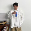 徐太浪日系简约纯色长袖衬衫男春秋宽松休闲百搭大码尖领衬衣外套 商品缩略图2