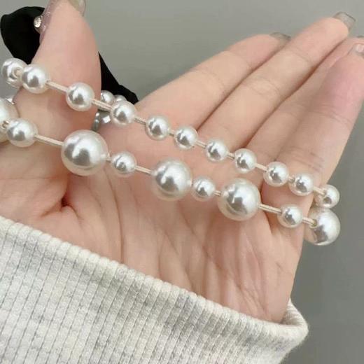 蝴蝶结珍珠扎发绳网红飘带发圈新款少女夏季皮筋头绳带飘带 商品图5
