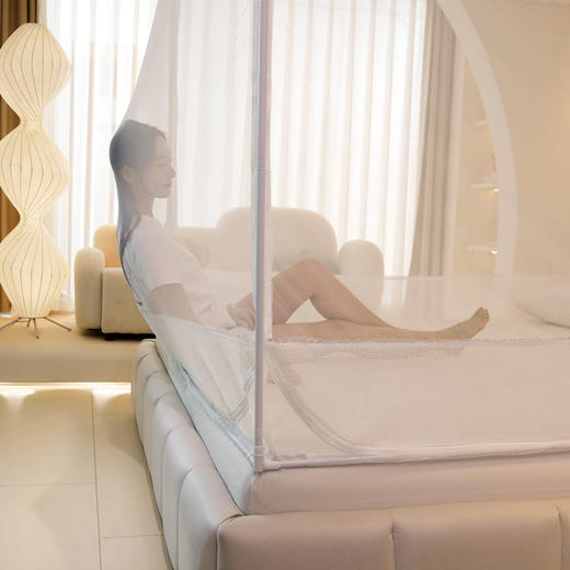 自然醒母婴级床帘蚊帐家用卧室遮光防摔一体式高级坐床2301HH 商品图6