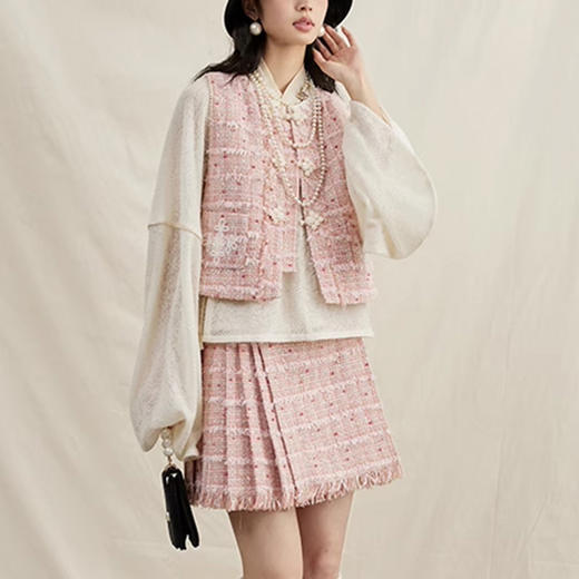 裁缝学苑AQ238 粗花呢无袖小香风马甲纸样改良短马面裙子女装上衣样板 商品图1