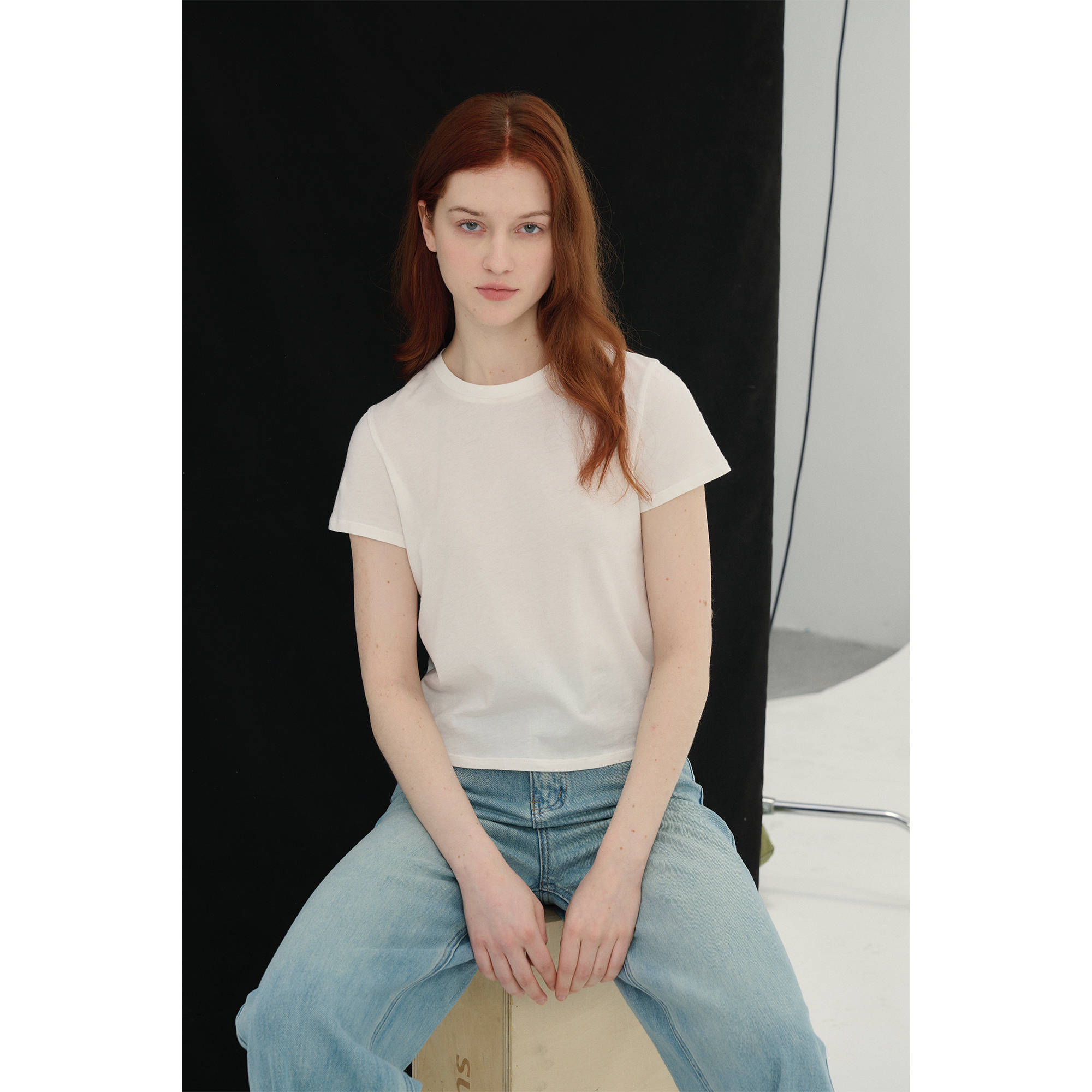 MAISON CECILE必入/真丝羊毛棉经典三色合身显比例好版型T恤上衣