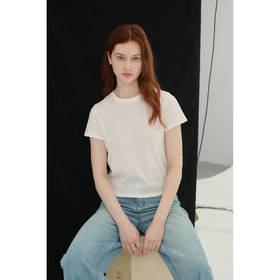 MAISON CECILE必入/真丝羊毛棉经典三色合身显比例好版型T恤上衣