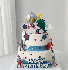 奥特曼男孩双层周岁生日蛋糕