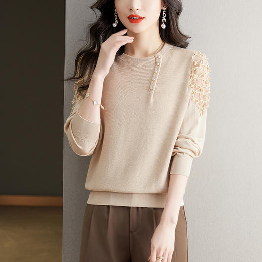早春上衣镂空蕾丝针织衫CC-2419 商品图3