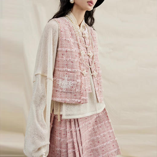 裁缝学苑AQ238 粗花呢无袖小香风马甲纸样改良短马面裙子女装上衣样板 商品图5