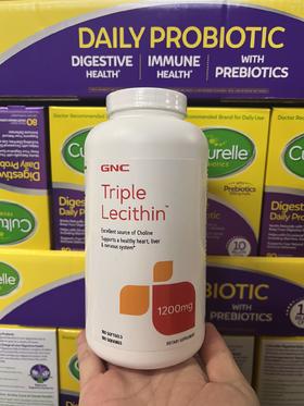 美国GNC健安喜高浓度大豆卵磷脂浓缩软胶囊180粒 美国代购，无中文标签，介意慎拍! M