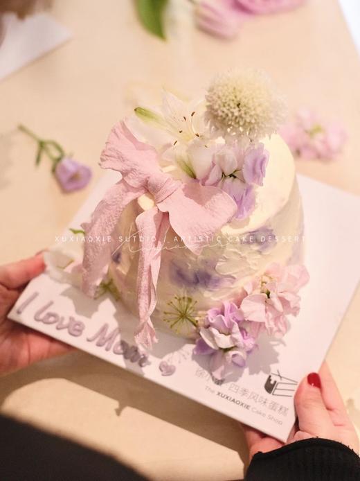 粉蝴蝶鲜花蛋糕（表面鲜花不可食用） 商品图4