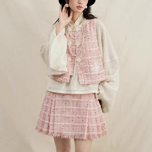 裁缝学苑AQ238 粗花呢无袖小香风马甲纸样改良短马面裙子女装上衣样板 商品图4