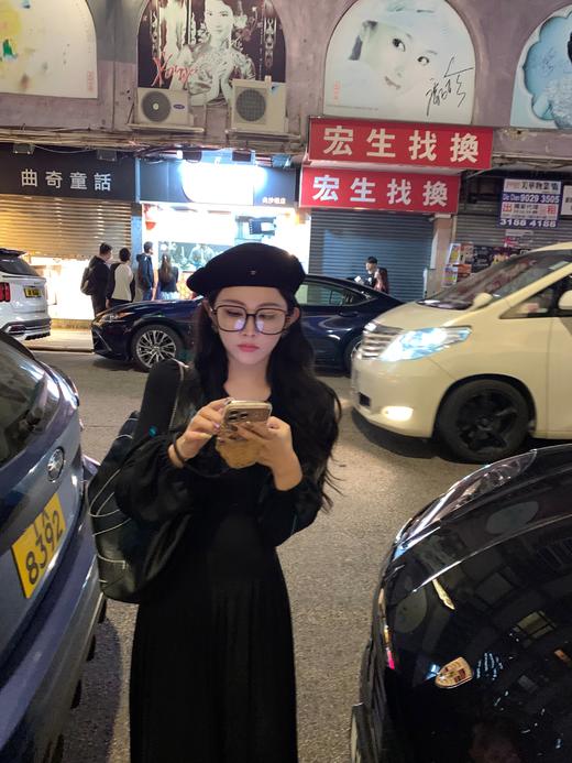 Read Nameless /慕斯羊绒小蛮腰黑色连衣裙 商品图1