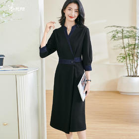 剩S 米思阳2026春季新款时尚设计感拼接连衣裙修身显瘦七分袖裙子0635