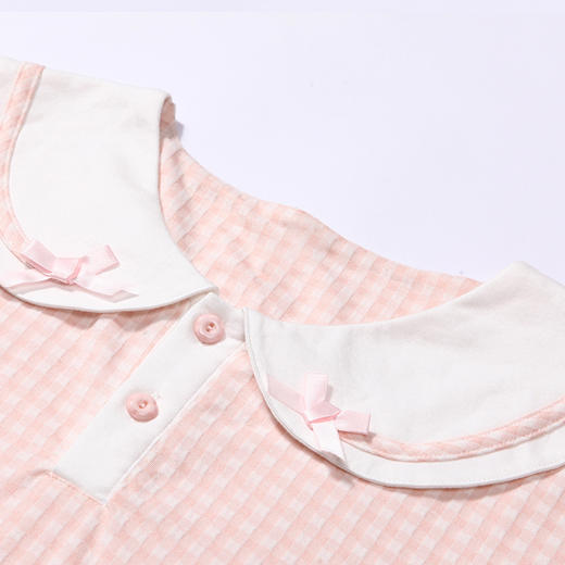 都市丽人生活家居春夏睡衣女针织人棉提花家居服薄款短袖裙女士针织睡裙LH46C3 商品图9