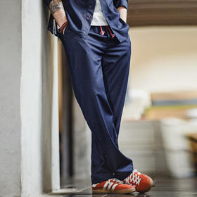 工装优选美式复古仿天丝牛仔裤皮特套装宽松垂感休闲直筒裤男春季