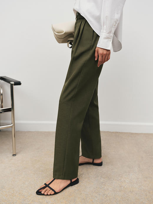 可调节束腰褶裥锥形裤FB5055243 商品图3