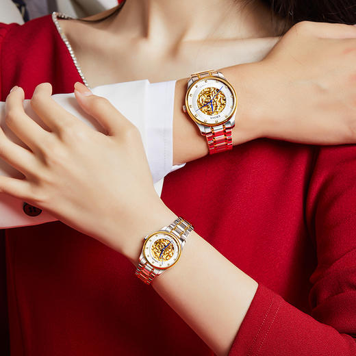 依波表EBOHR 大师系列金龙聚福情侣表实木礼盒机械表男士女士腕表5178 商品图3