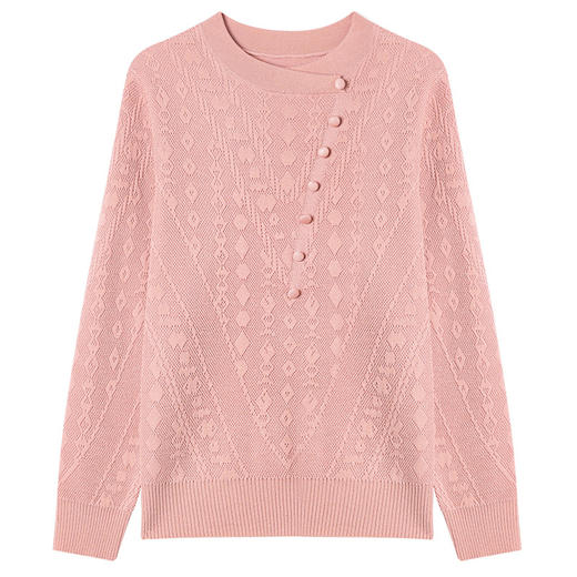 CC101-8330蕾丝针织打底衫女春秋长袖上衣春装2024年新款中年妈妈毛衣薄春秋 商品图4